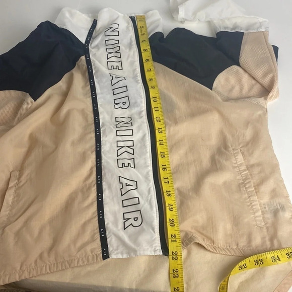 2/$25 White black cream Nike air hoodless lightweight coat zip  up jacket sz M - Picture 9 of 10